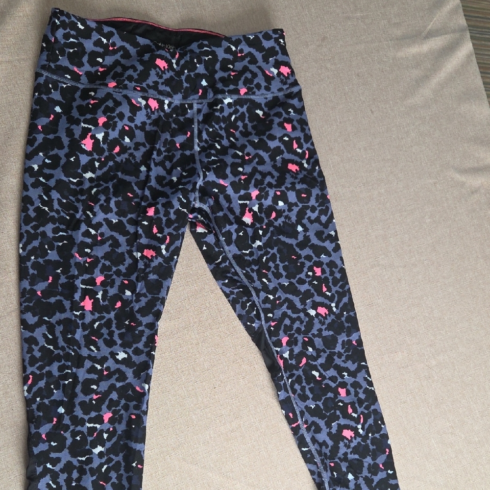 Calvin Klein Black and Blue Patterned Leggings